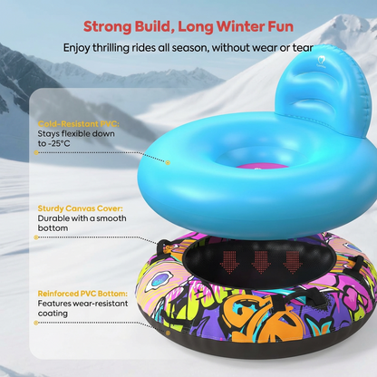 Glidely Extreme Cold-Resistant Inflatable Snow Tube
